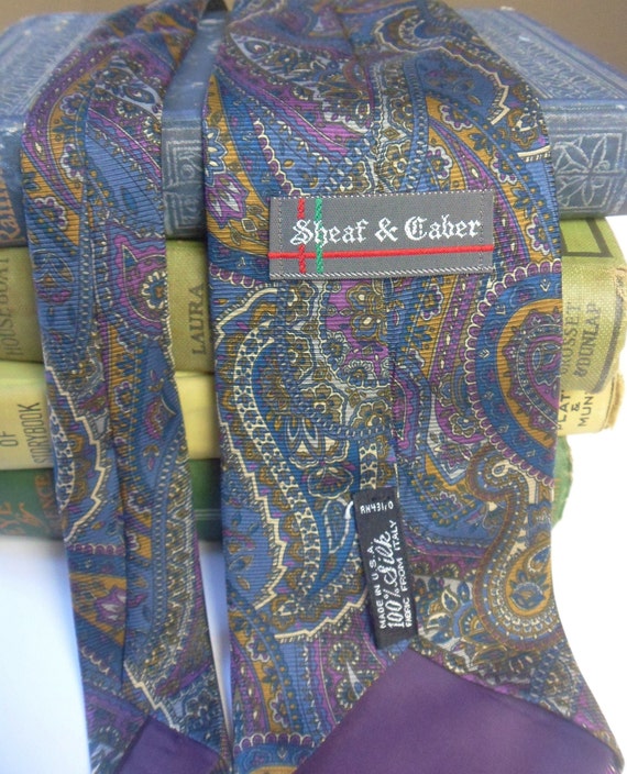 Sheaf and Caber NeckTie, Multi Colored Paisley Ti… - image 6