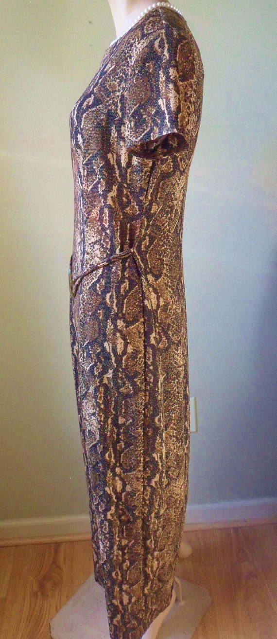 Metallic Reptile Dress, Floor Lengh Evening Gown,… - image 4