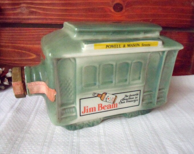 Trolley Car Whiskey Decanter Jim Beam San Francisco Cable Car Etsy