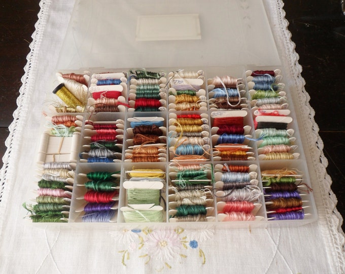 Embroidery Floss Case With Floss and Bobbins C & L Crafts Etsy