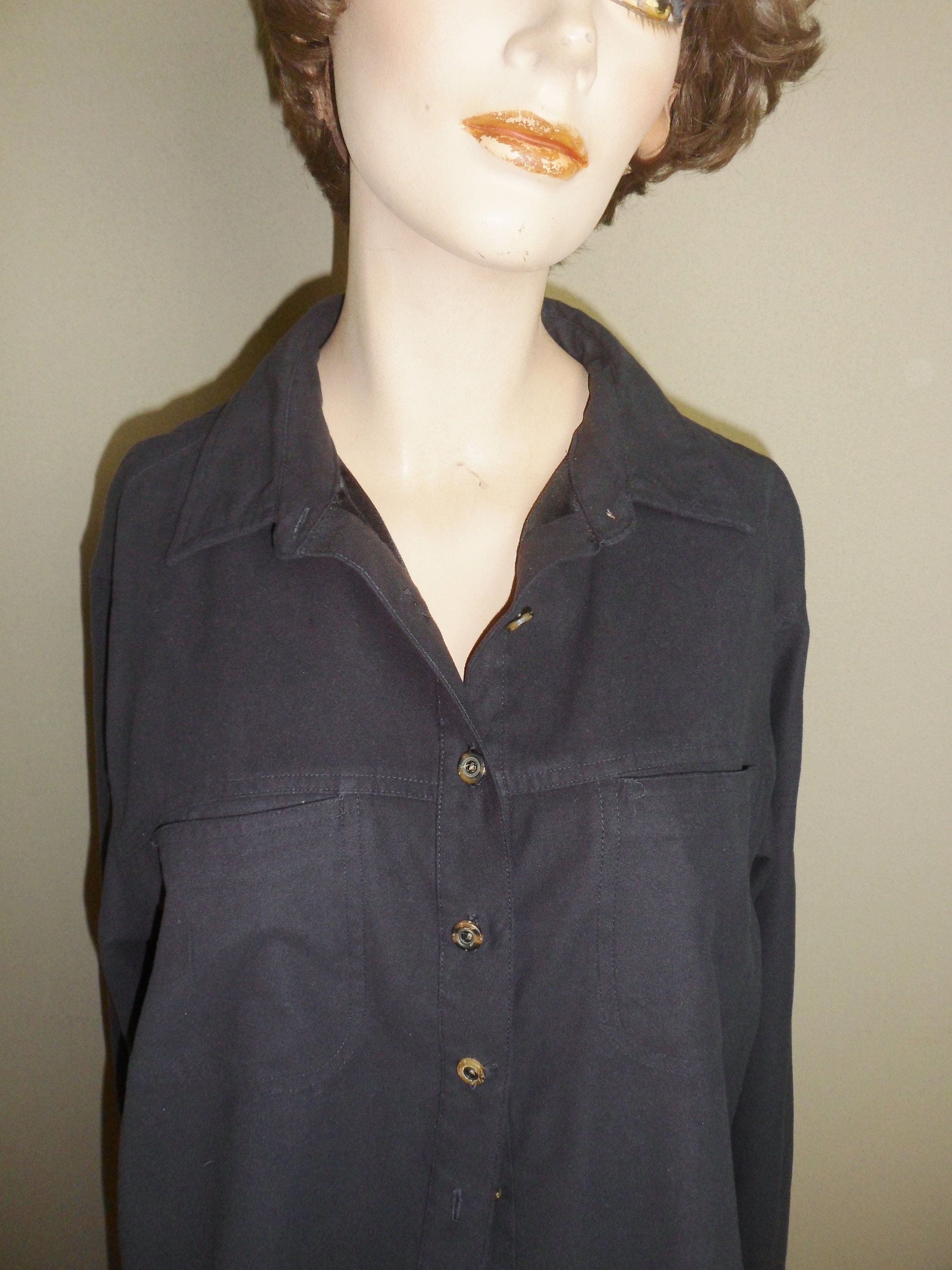 Navy Blue Corduroy Button Down by Tilley Endurables Made in Canada