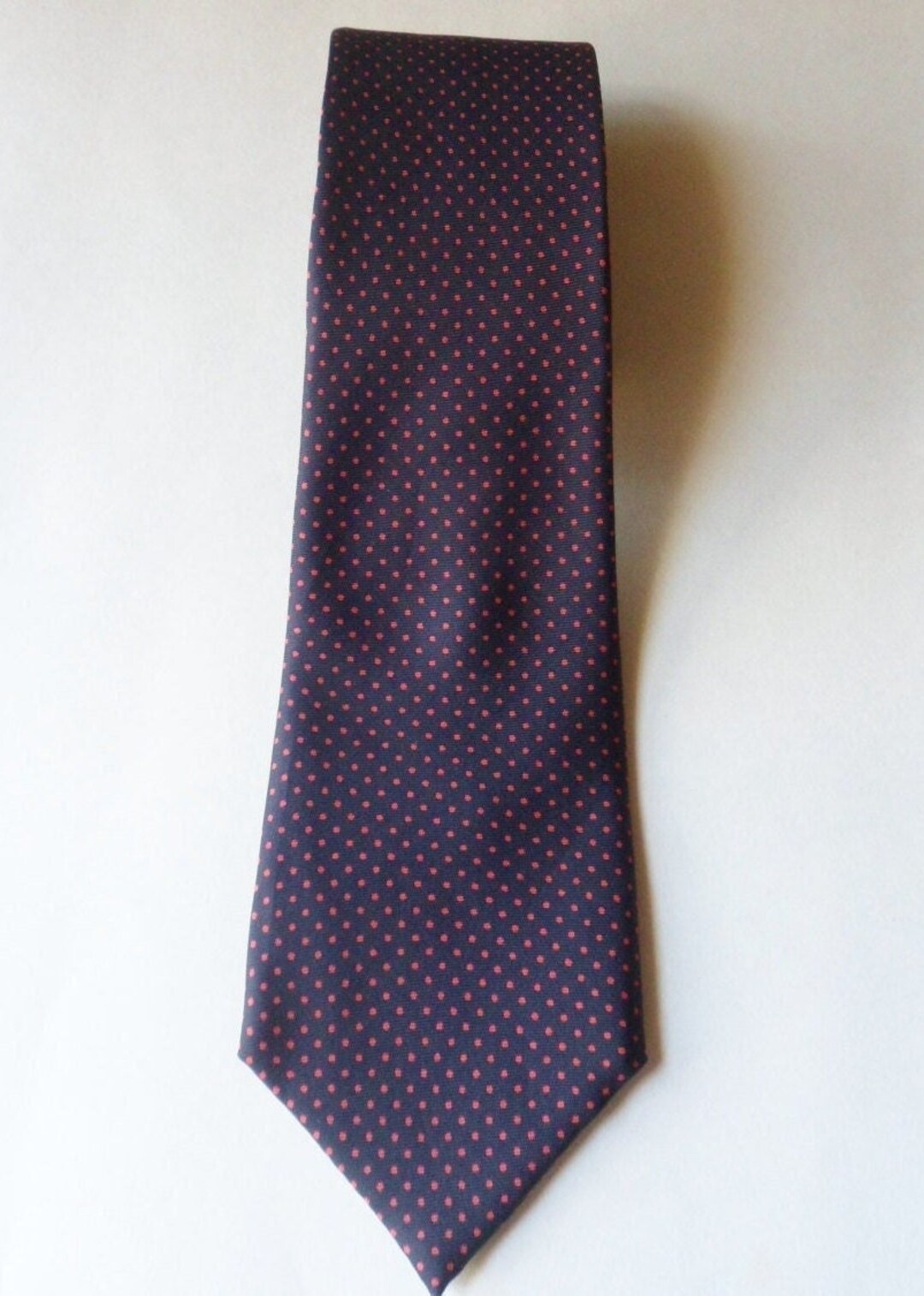 Hickok Silk Necktie Dark Blue With Red Polka Dot Pattern - Etsy