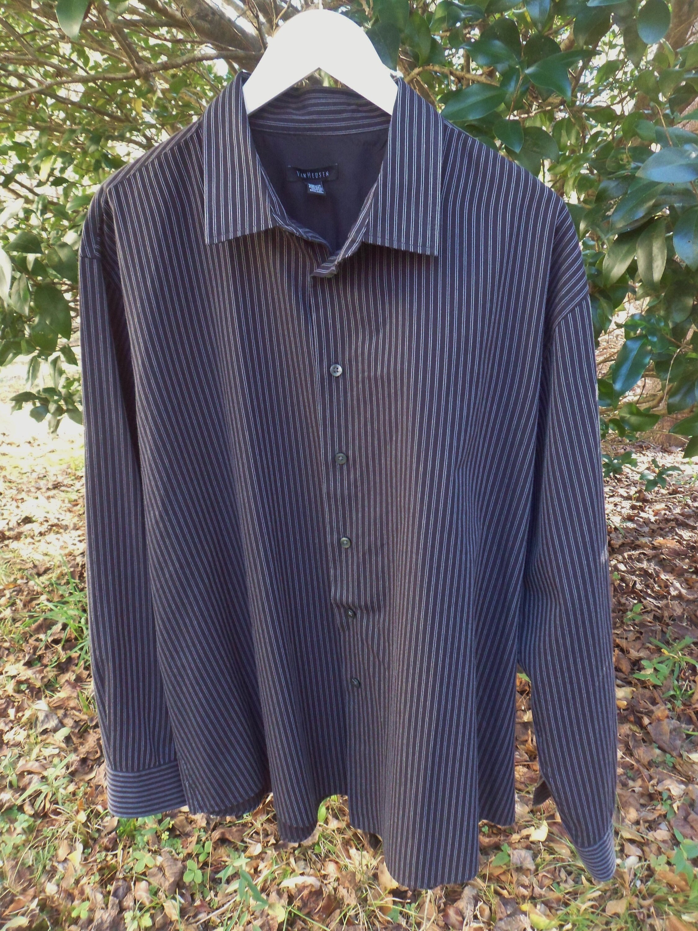 Black pinstripe button down shirt Clearance