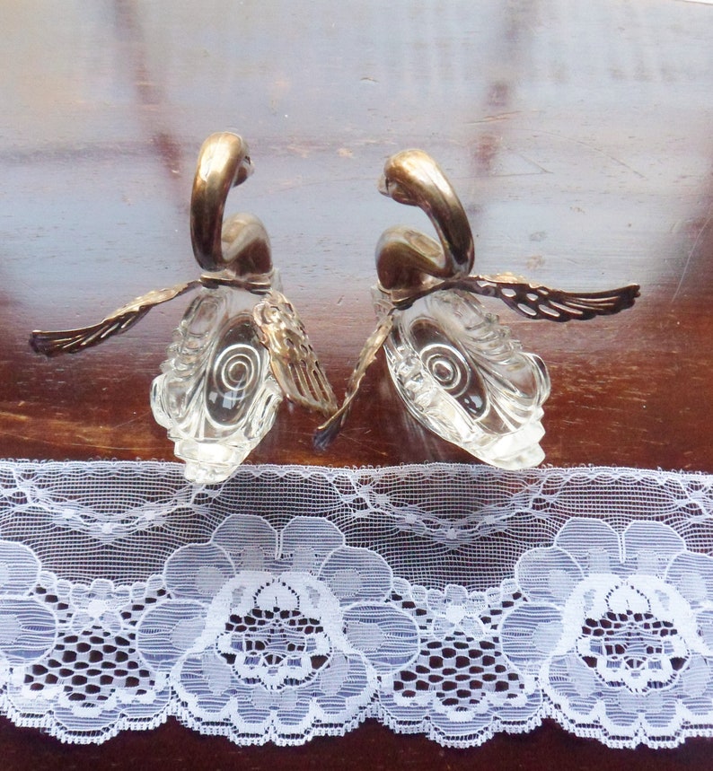 Swan Salt Cellars Italian Lead Crystal Salt Dips With Etsy