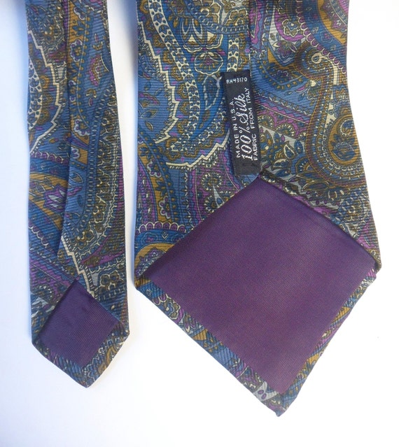 Sheaf and Caber NeckTie, Multi Colored Paisley Ti… - image 7