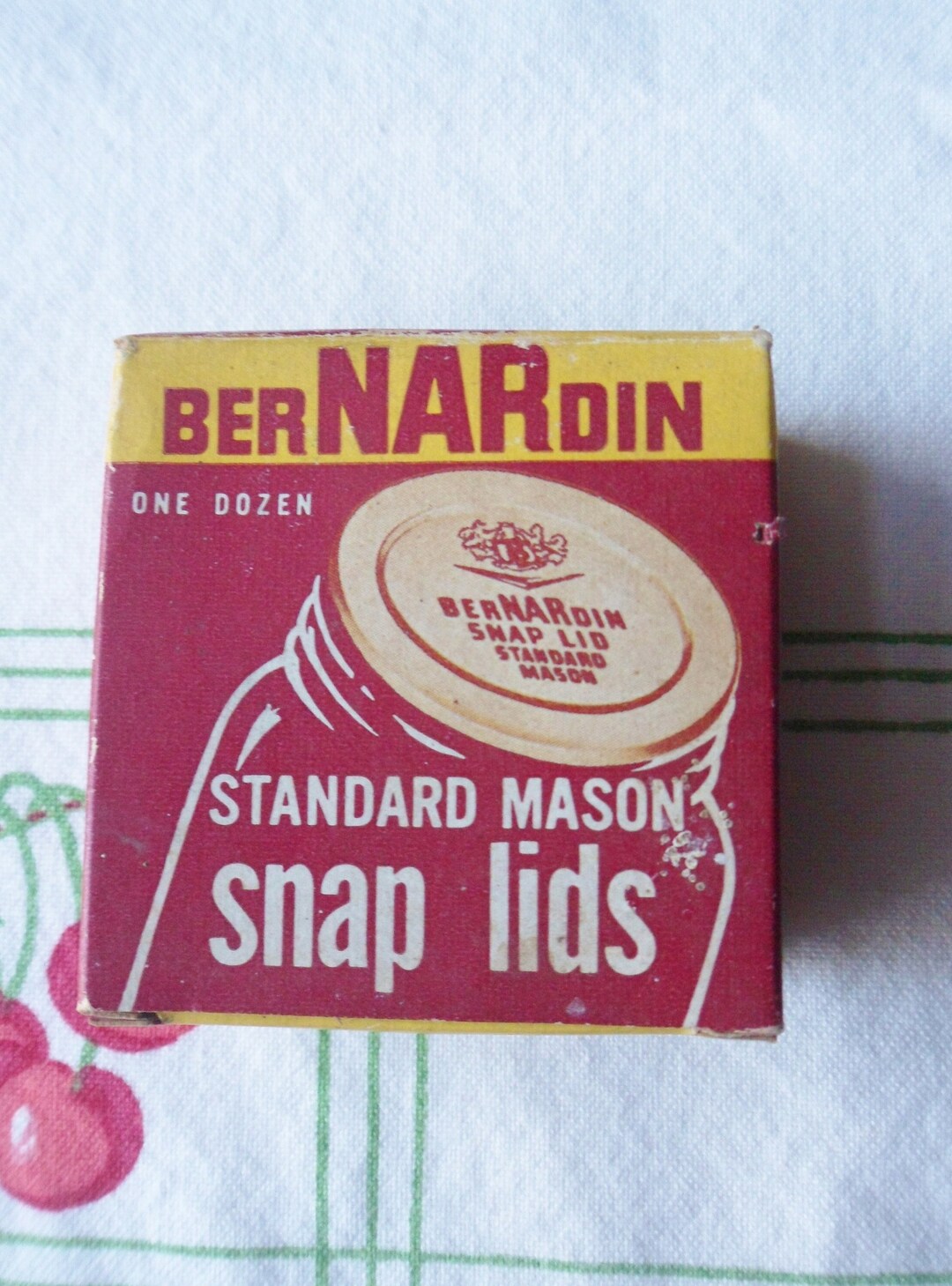 Bernardin Canning Lids, Box of Vintage Standard Mason Snap Lids, Mid