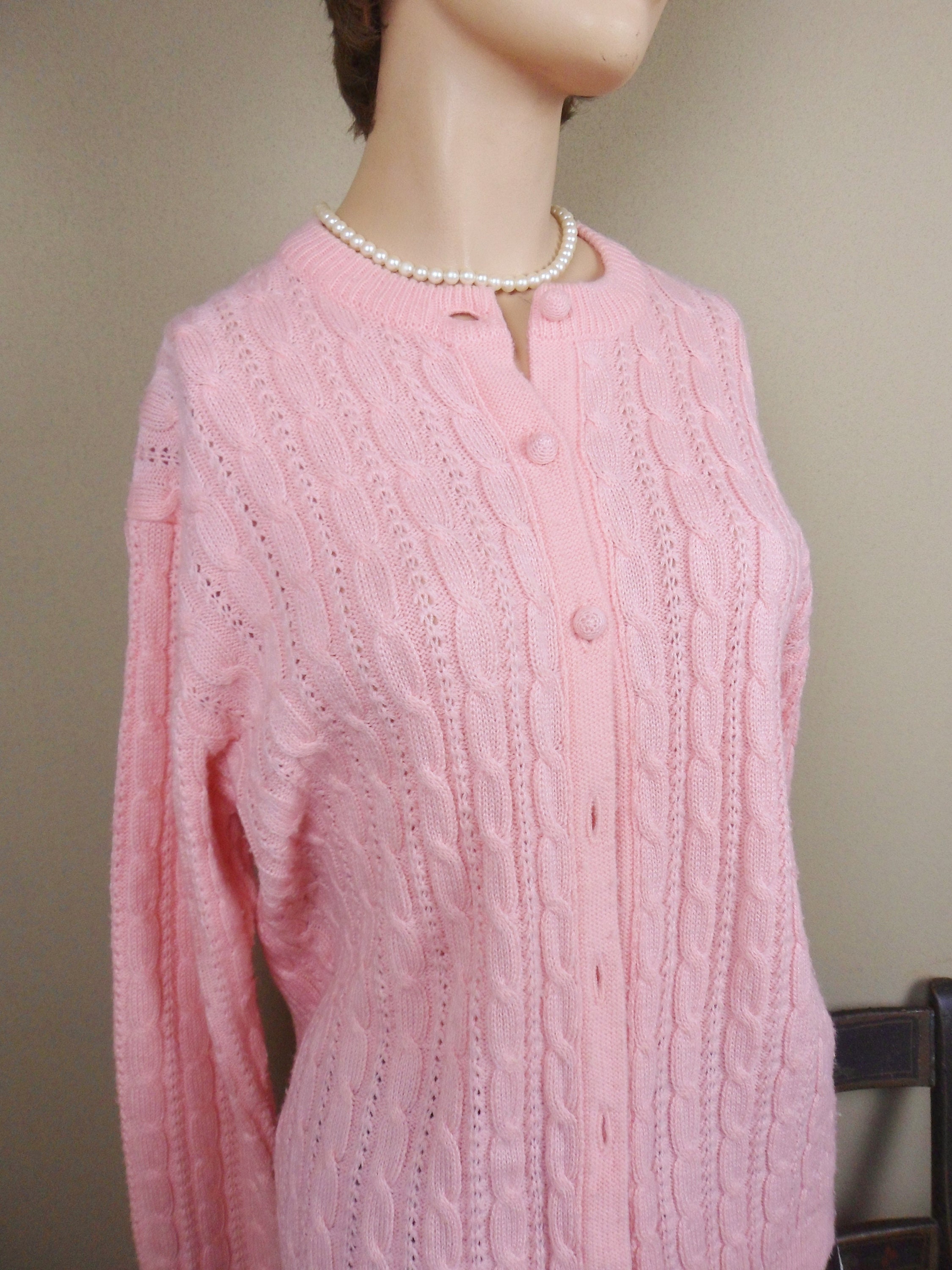 Georgios Tall Girl Sweater Pink Cable 