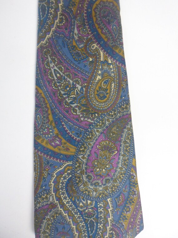 Sheaf and Caber NeckTie, Multi Colored Paisley Ti… - image 5