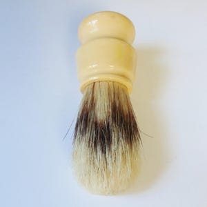 Badger Bristle Shaving Brush with Rubber Handle, Vintage Lather Brush
