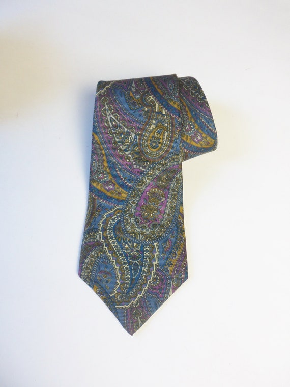 Sheaf and Caber NeckTie, Multi Colored Paisley Ti… - image 1