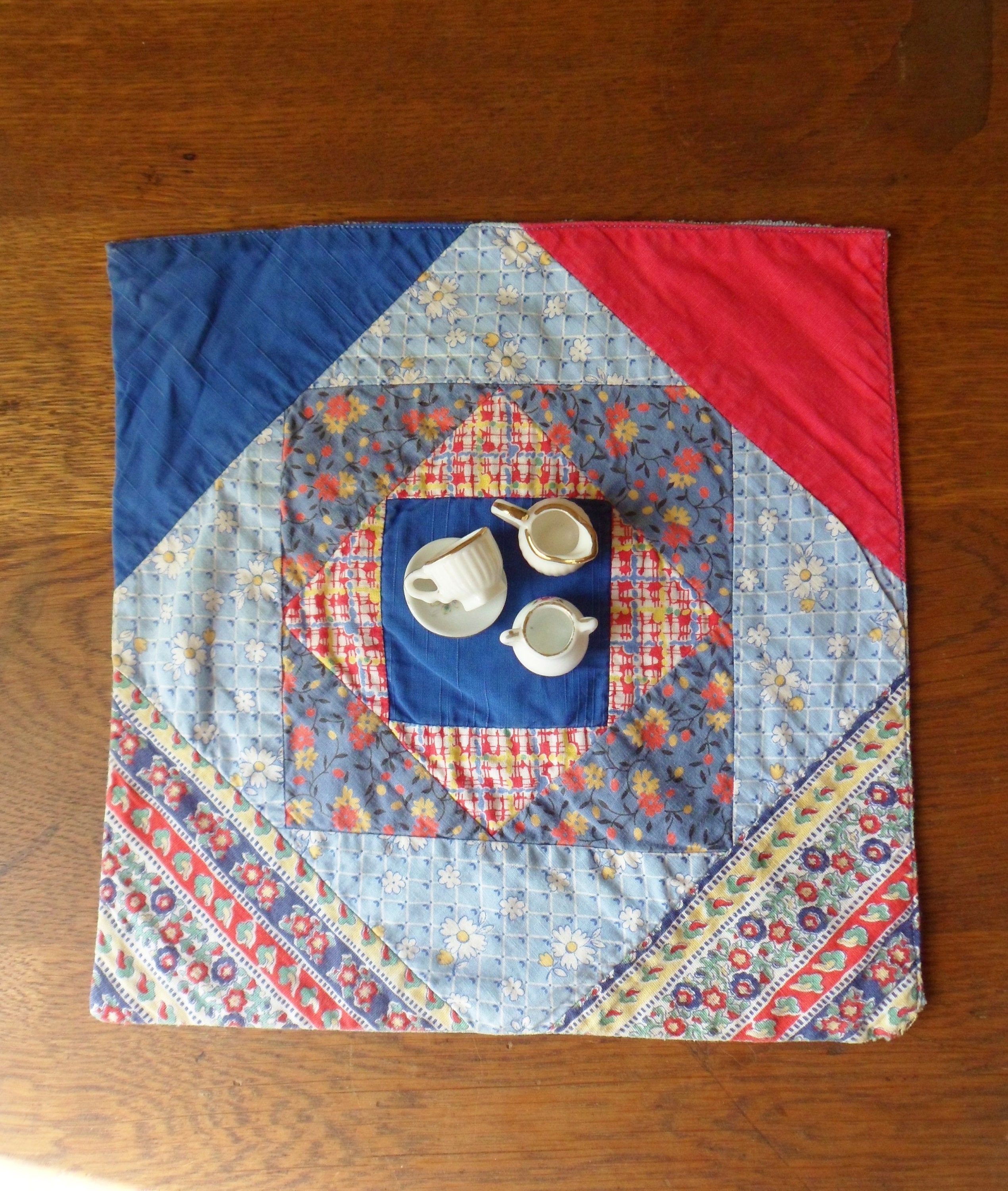 Feed Sack Teapot Mat Handmade Patchwork Table Mat with Etsy