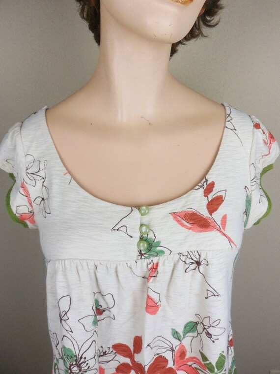 FANG Floral Tunic Top, Vintage Boho Style Long Be… - image 5