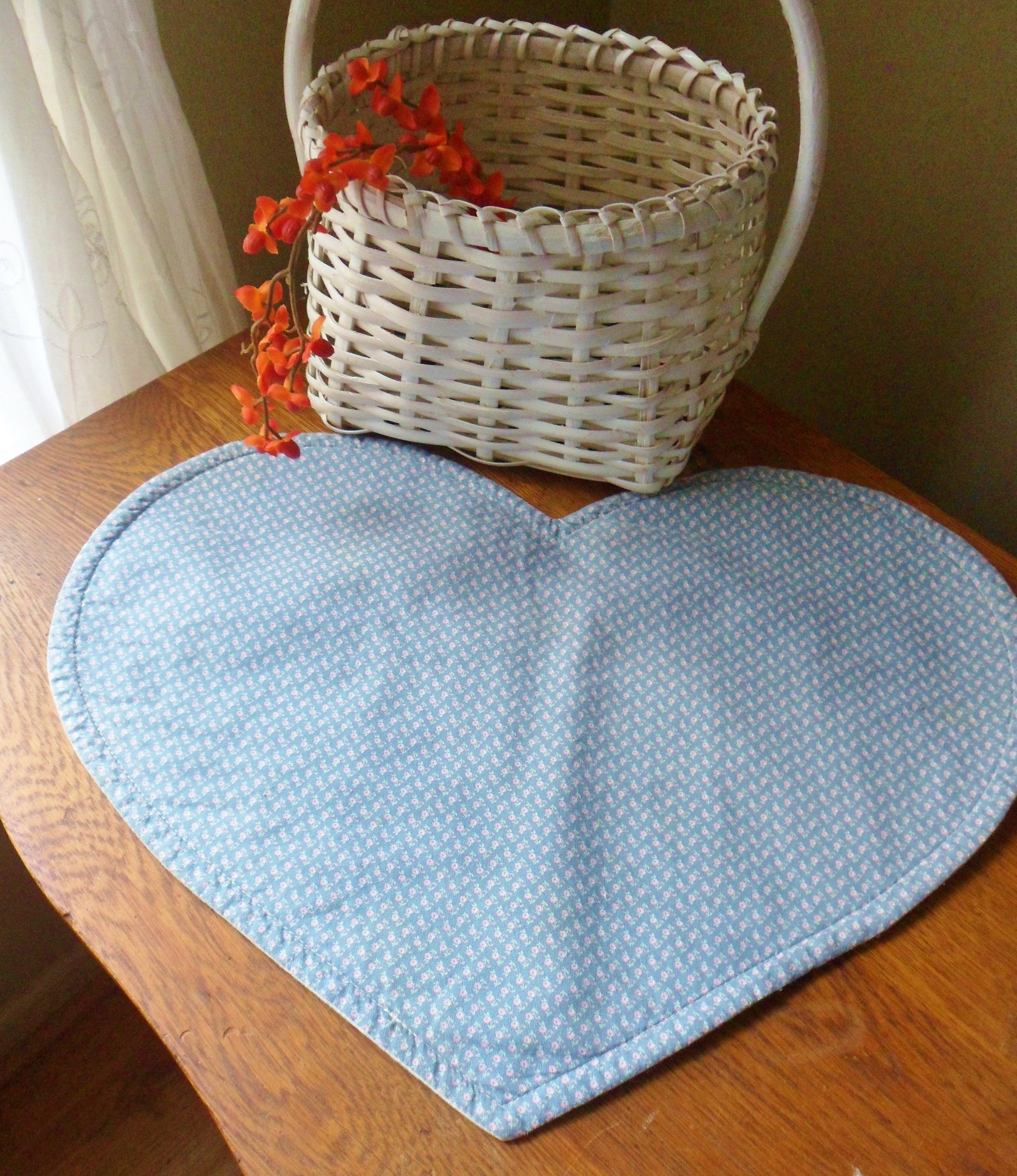 Six Light Blue Heart Placemats Heart Shaped Placemats Etsy