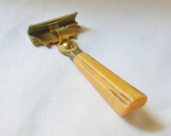 Schick Ever Sharp Razor, Vintage Gold Injector Safety Razor With
