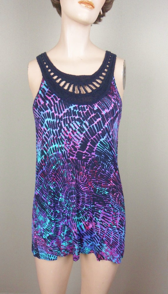 Multi Colored Tunic Top, Cable and Gauge Long Sleevel… Gem