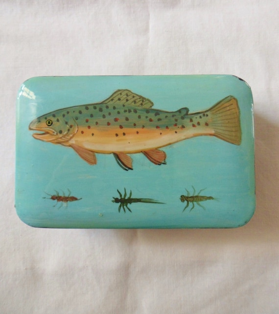 Rainbow Trout Box, Russian Box with Fish, Black La