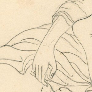 May include: Pencil sketch depicting a hand resting on draped fabric. The hand is finely detailed with visible fingers and a relaxed posture. The fabric features soft folds and shadows, creating depth and texture. The artwork is on cream-coloured paper.