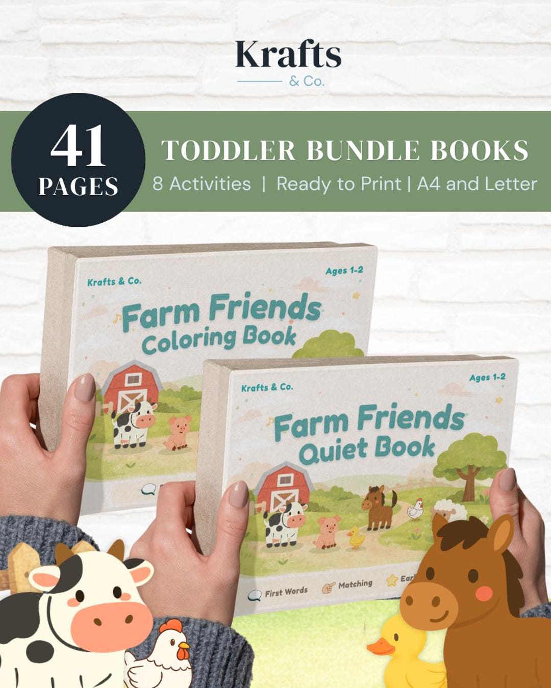 Farm Animals Toddler Bundle | Printable Busy Book and Coloring Pages ...