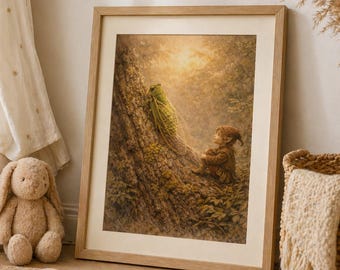 Cicade Fairy Art Print | Australische insectenmuurkunst | Zomer natuur afdrukbaar | Betoverd botanisch decor
