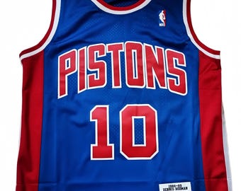 Maglia personalizzata dei Detroit Pistons, maglia retrò con ricamo Dennis Rodman n. 10, regalo