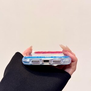 Y2K Hello Kitty Collage Phone Case with Beaded Charm, Kawaii Blue Star Glitter Cover iPhone 17 16 15 14 13 Pro Max, Cute Aesthetic Gift image 8