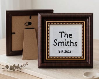 Custom Embroidered Last Name Sign, First Home Housewarming Gift, Realtor Closing Gift