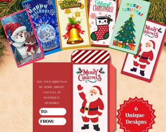 Christmas Money Envelope, Printable Cash Gift Envelope, Holiday  Card Envelope, DIY Christmas Envelope Template, Digital Download