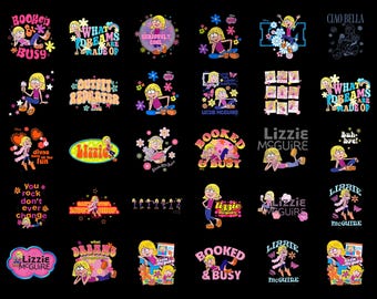 Retro Disney Lizzie McGuire PNG Bundle Digital Download, What Dreams Are Made Of Clipart for Sublimation, Vintage Y2K 2000s Cartoon Girl