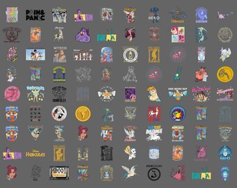Retro Disney Hercules PNG Bundle Digital Download, Hades Megara Clipart for Sublimation, Vintage Zero to Hero Mount Olympus Family Shirt
