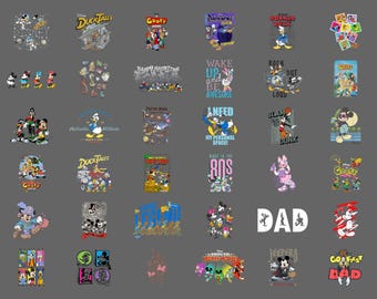Retro Disney Mickey Mouse PNG Bundle Digital Download, DuckTales Goofy Movie Clipart for Sublimation, Vintage Donald Duck Made in the 80s