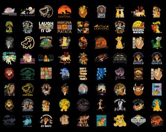 Retro Disney Lion King PNG Bundle Digital Download, Simba Timon Pumbaa Clipart for Sublimation, Vintage Hakuna Matata Family Vacation Shirt
