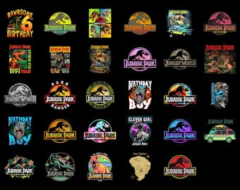 Retro Jurassic Park PNG Bundle Digital Download, Dino World T-Rex Clipart for Sublimation, Vintage Isla Nublar Birthday Ranger Boy PNG