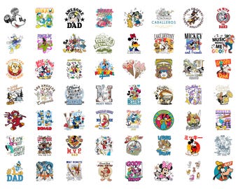 Retro Disney Mickey Mouse PNG Bundle Digital Download, Three Caballeros Goofy Clipart for Sublimation, Vintage Donald Duck Family Cruise
