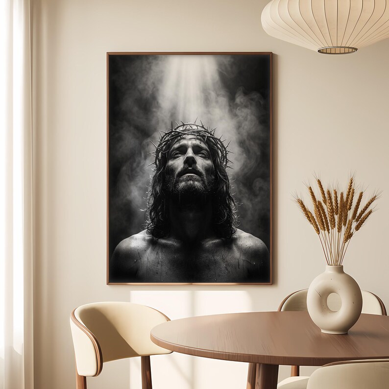 Jesus Crown of Thorns Wall Art Printable, Christian Wall Decor, Passion ...