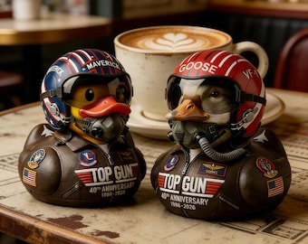 Top Gun Goose 40th Anniversary Collectible Duck, Handcrafted Pilot Rubber Duck, 1986-2026 Movie Tribute, Unique Gift for Fans