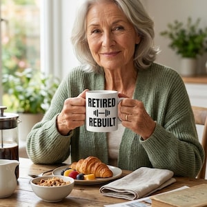 Mug à café reconstruit à la retraite, cadeau inspirant pour les retraités, tasse de motivation fitness, mode de vie Second Chapter