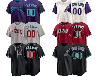 Camiseta de béisbol personalizada de Arizona / Nombre y número bordados personalizados / Tallas para hombre/niño / Regalo ideal para el día del partido