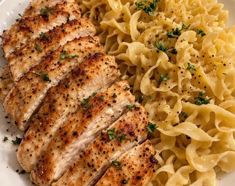 Receta de pollo con fideos a la mantequilla (PDF) / Cena familiar fácil