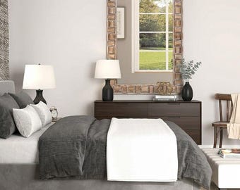 Solid Wood Frame Rectangular Mirror – Rustic Farmhouse Entryway, Bathroom Vanity Decor