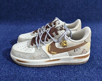 Zapatillas Air Force 1 personalizadas con estampado de caballo del oeste / Botas vaqueras pintadas a mano / Estilo urbano vintage AF1