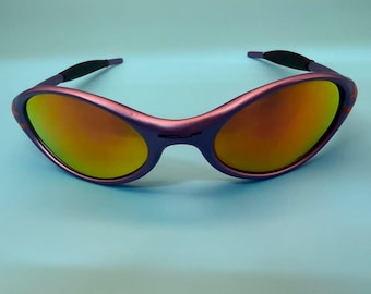 Oakley Eye Jacket Polarized Sunglasses Purple Frame Ruby Lens New