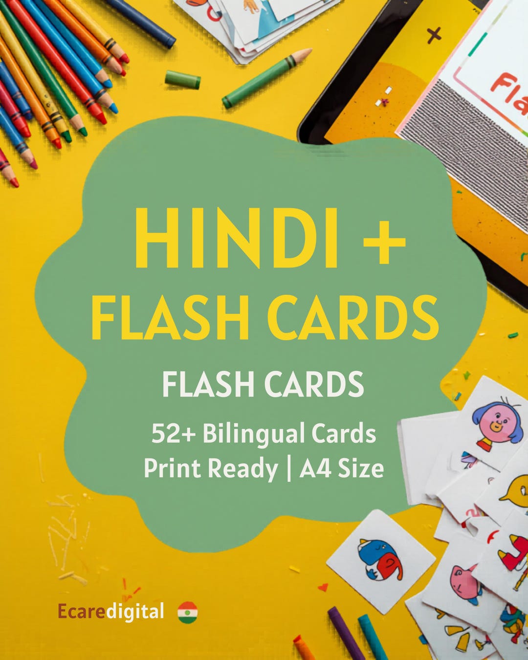 Bilingual Hindi English Alphabet Flash Cards | CBSE Grade 1 Learning ...