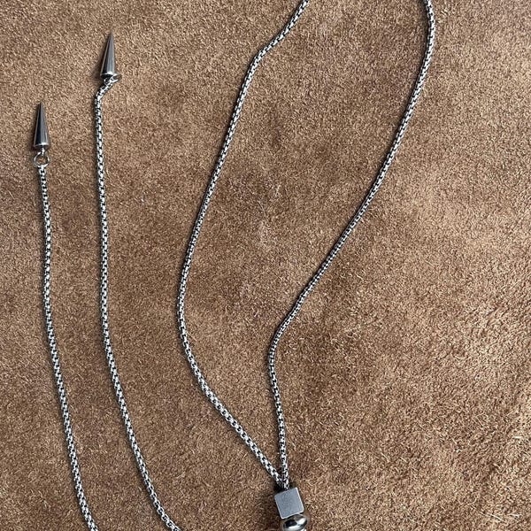 Goth spike stainless steel western bolo tie