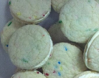 Birthday Cake Cakedoodles BAKED 2 Dozen Sandwich cookies