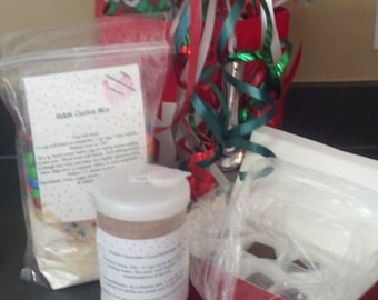 Holiday Baking Gift Bag: Cookie Mix, Candy, Cocoa