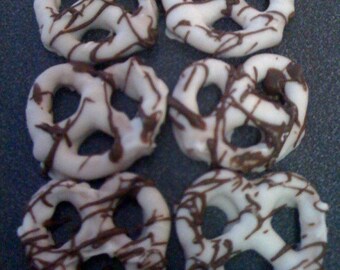 White Chocolate Splattered mini Pretzels 3 dozen