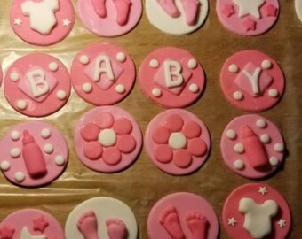 Fondant Baby themed Cupcake toppers 2 dozen