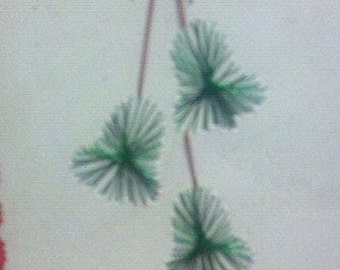 Handmade String Art Christmas Card green bells with red bow