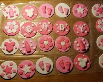 Fondant Baby themed Cupcake toppers