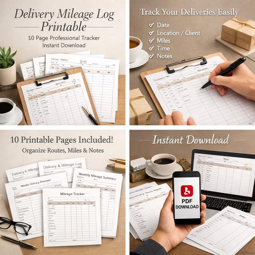Delivery Mileage Log Printable Driver Tracker Courier Log Sheet 10 delivery-mileage-log-printable-driver-tracker-courier-log-sheet-10
